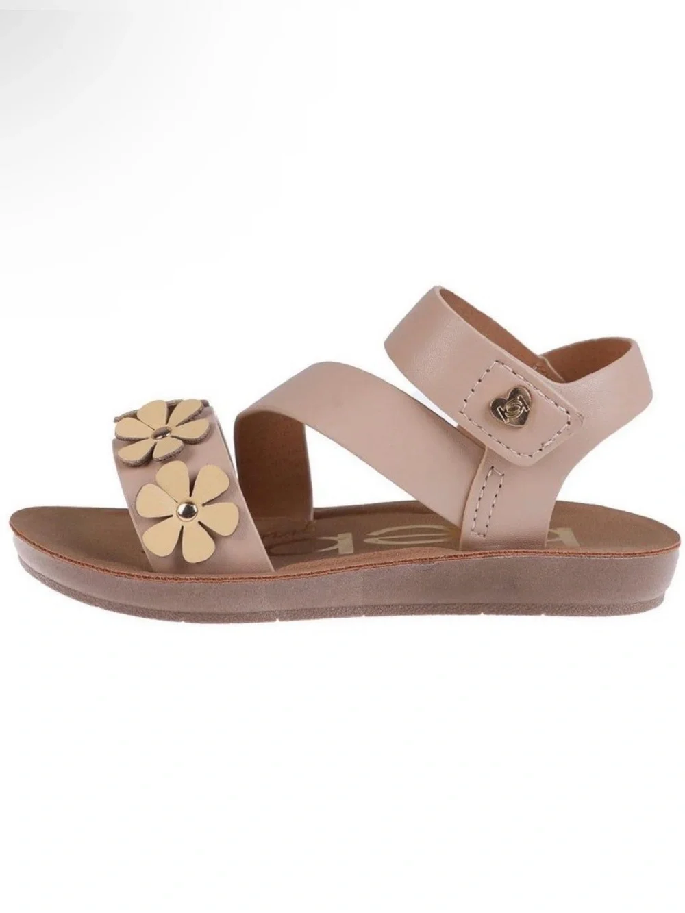 Bebe Toddler Girls Beige Floral Strap Sandal Size 7